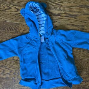 Hanna Andersson Blue Zip-Up Hoodie Sweatshirt